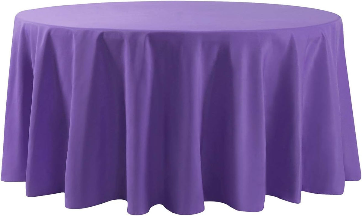 108 inch Round Tablecloth Washable Polyester Table Cloth Decorative Table Cover for Wedding Party