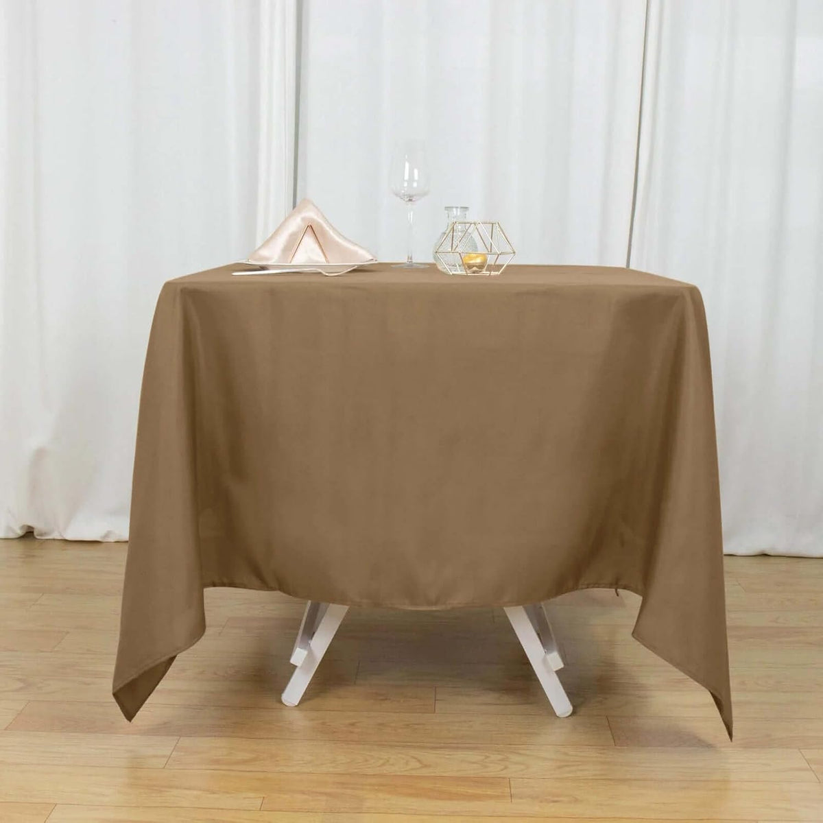 Efavormart 70" Square Linens Taupe Wholesale Linens Polyester Square Linen Tablecloth for Wedding