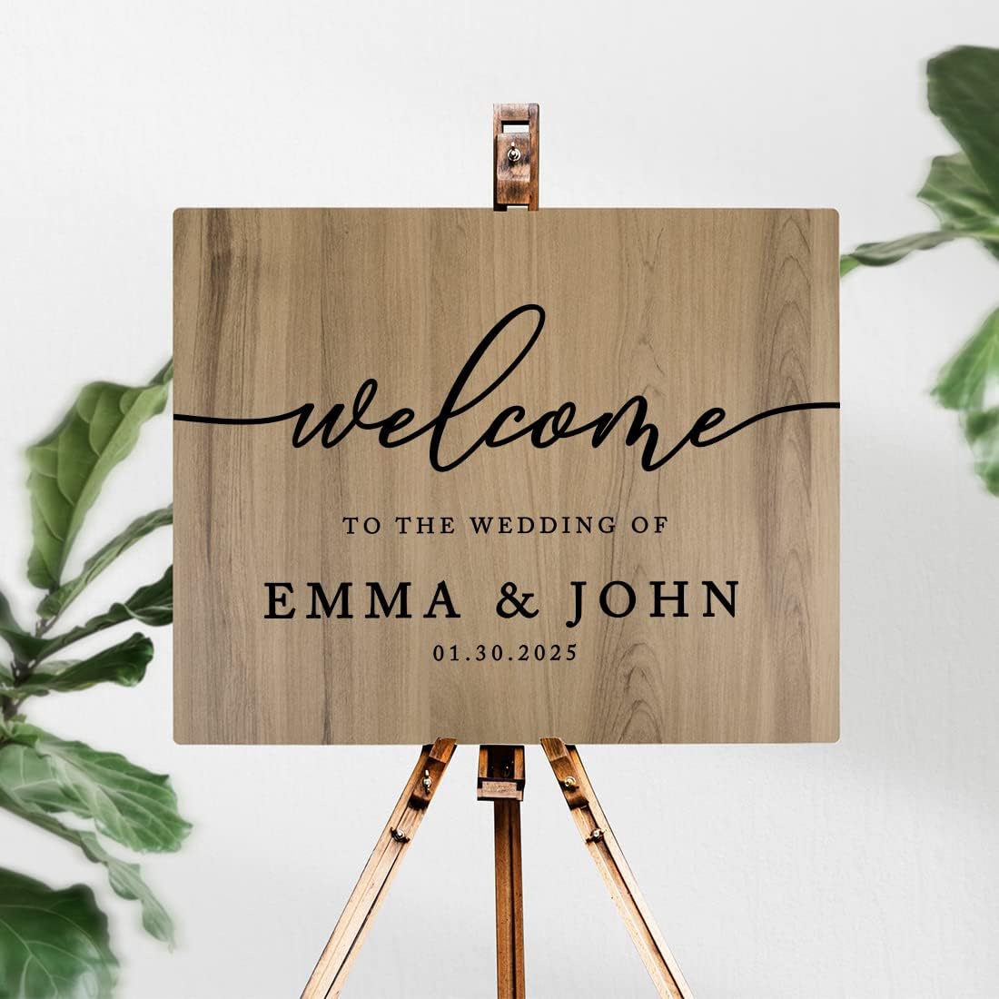 Andaz Press Large Wooden Welcome Sign for Wedding, Rustic Welcome Sign 16" x 20" Custom Names &