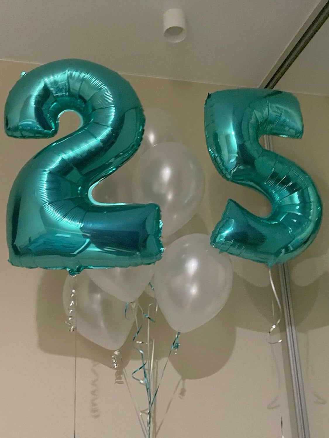 Large Teal Blue 40 Inch Birthday Number 5 Balloon, Teal Blue Five 5th 15 25 35 50 55 Birthday