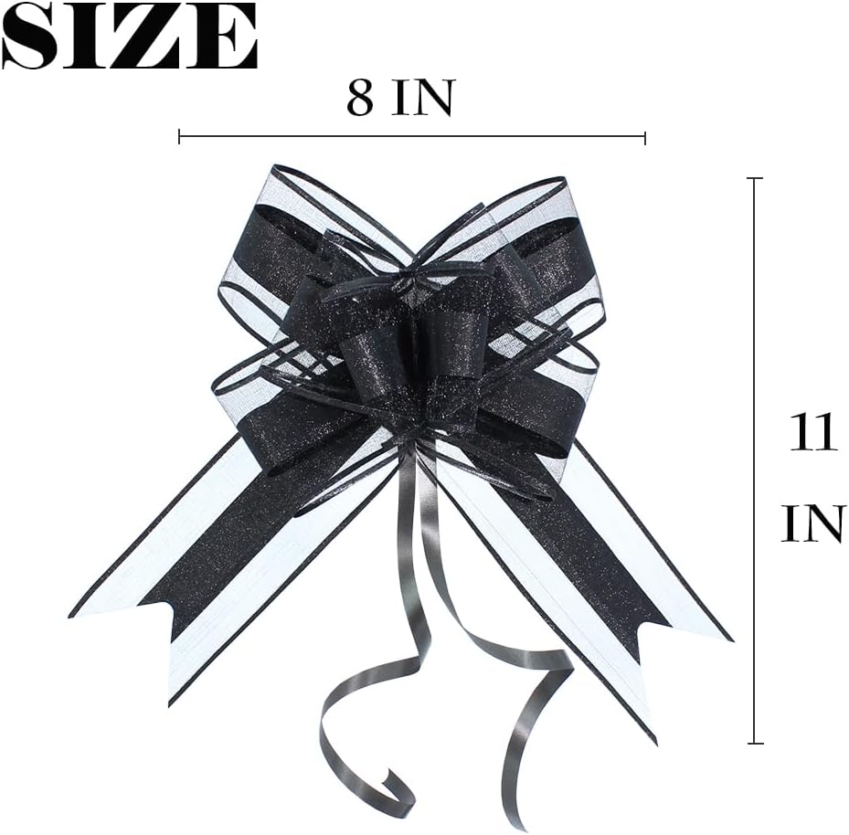 WEWILUCK Large Black Gift Bows - Perfect bows for Gift Wrapping,Big Pull Gift Wrap Bows for Man