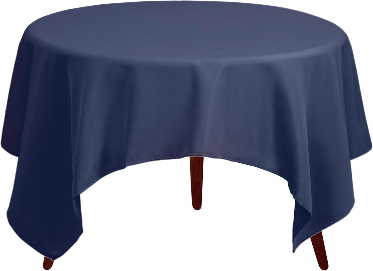 Gee Di Moda Square Tablecloth - 70 x 70 Inch Navy Blue Table Cloth for Medium Square or Round