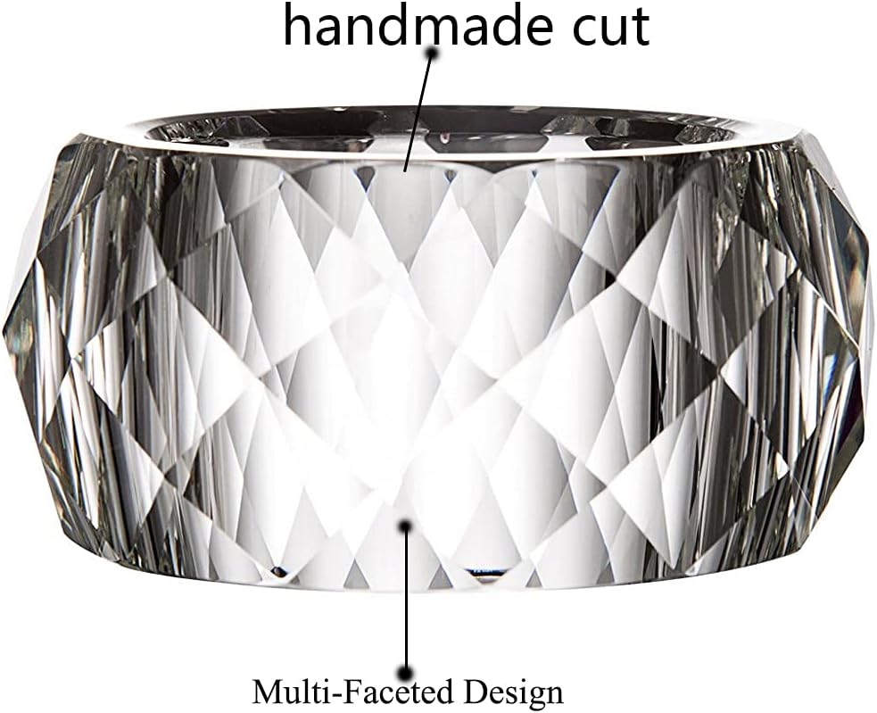 Crystal Napkin Ring Holders - 2 Inch Set of 12, Table Party Wedding Set Christmas Decorations for