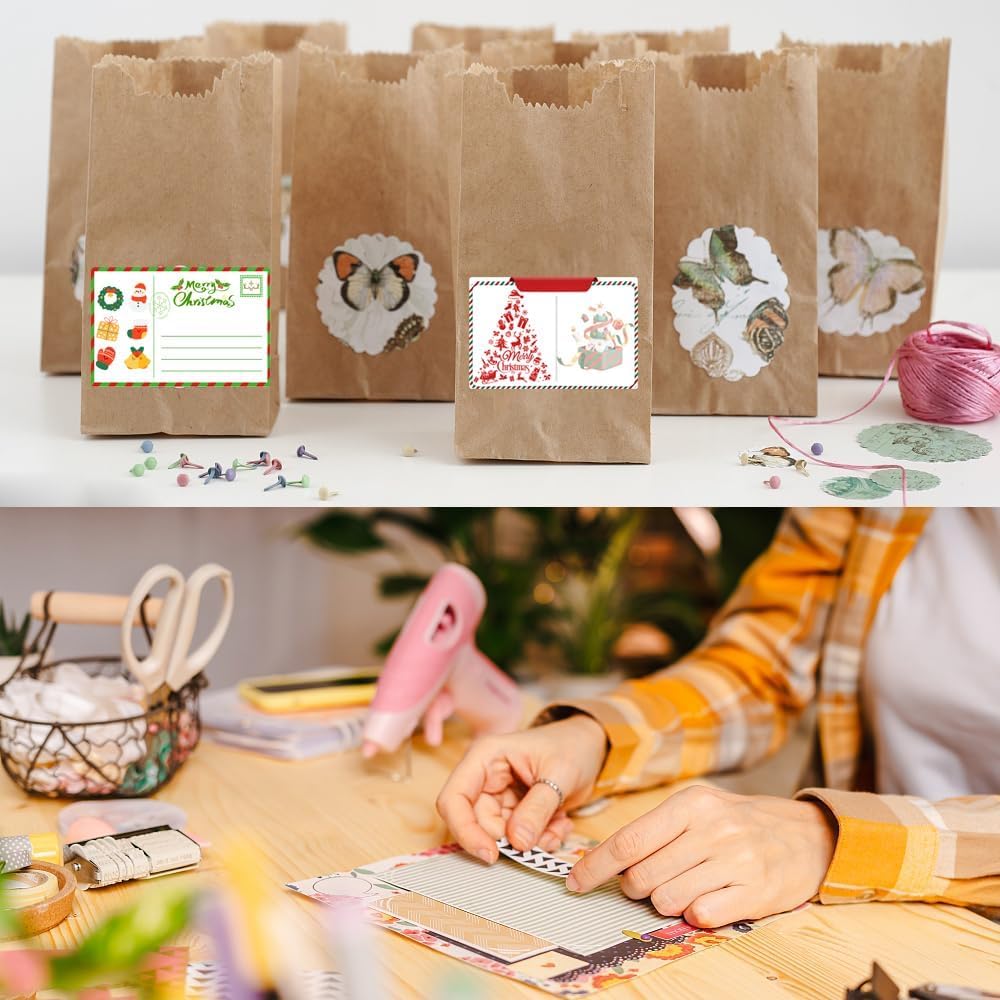 100-1000pcs Custom Stickers Merry Christmas Stickers Personalized Labels Adhesive Xmas Decorative