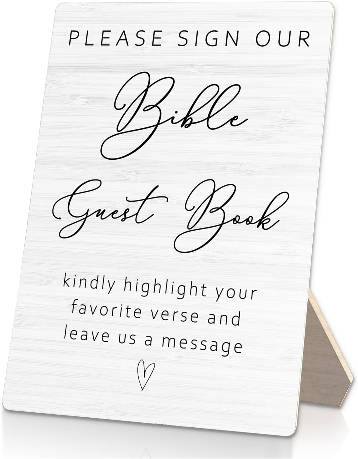 Bible Guest Book Wedding Wooden Sign Stand 5x7inch, Wedding Sign Stand, Wedding Signs for Ceremony