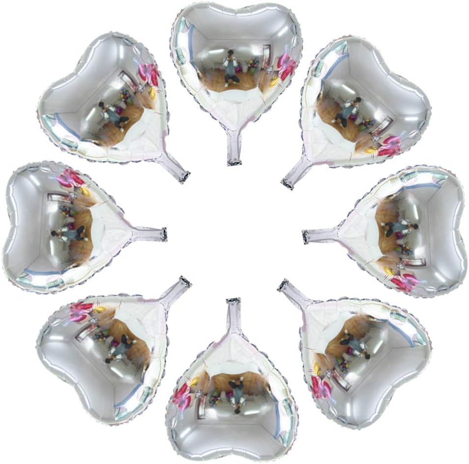 50 Pcs 10 inch Heart Shape Foil Mylar Balloons for Birthday Party Decorations, Wedding Decorations