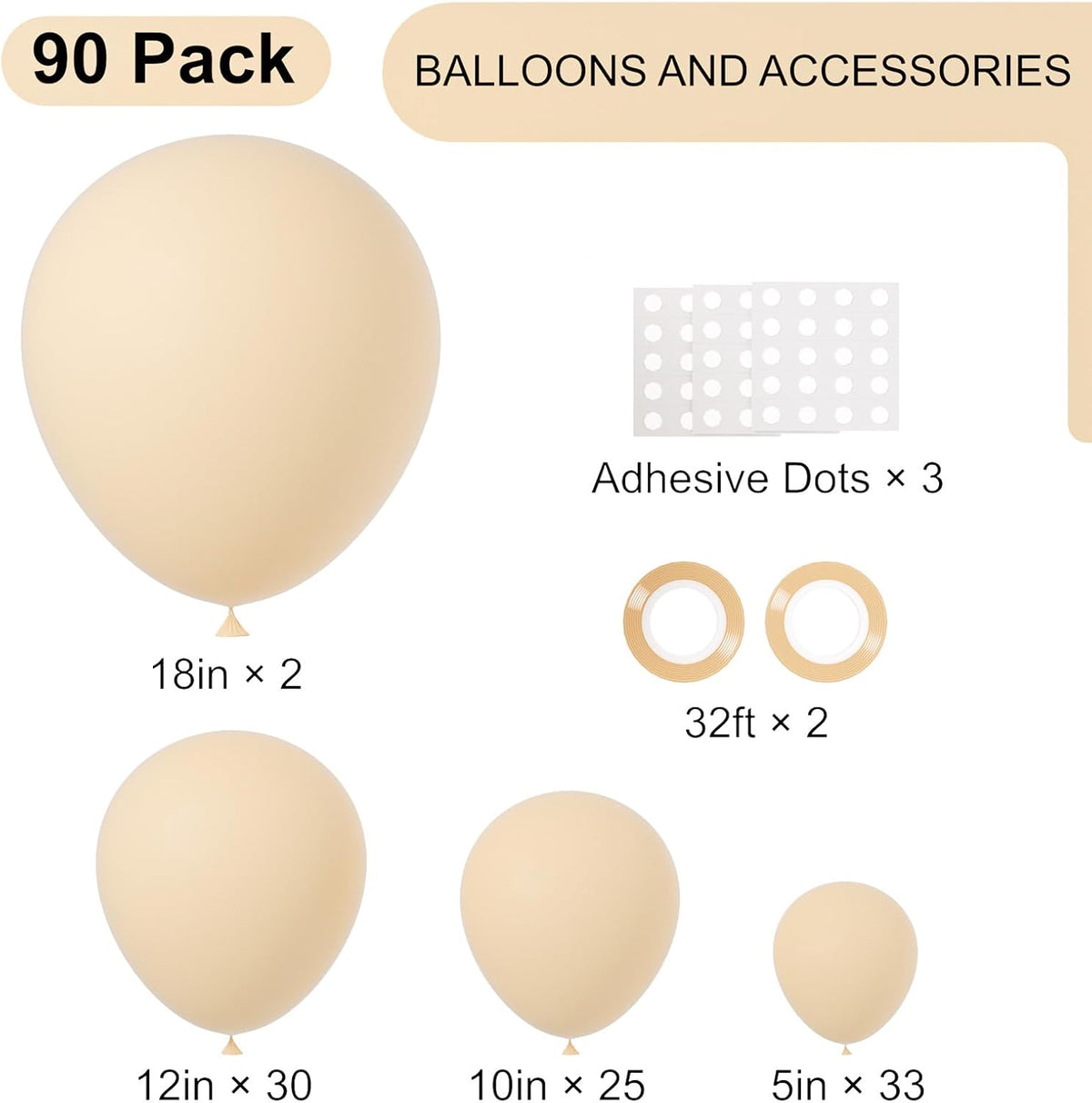 90pack Blush Balloons Different Size 18/12/10/5 Inch Blush Balloon Garland Arch Kit for Graduation