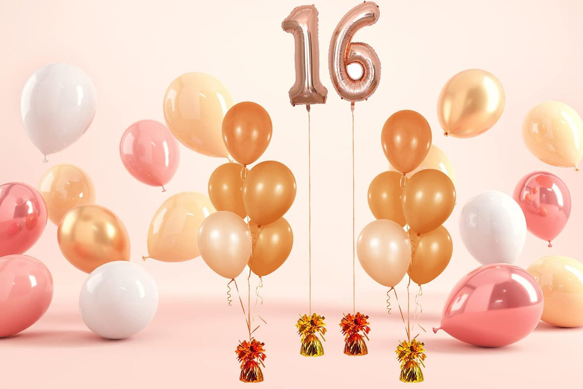Metallic Balloon Weights, Birthday Party Favors, Novelty and Gag Gifts, 5.5" Inches, 12-Pack
