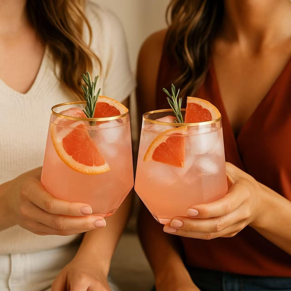 40 count Diamond Unbreakable Stemless Plastic Wine Champagne Whiskey Glasses Elegant Durable