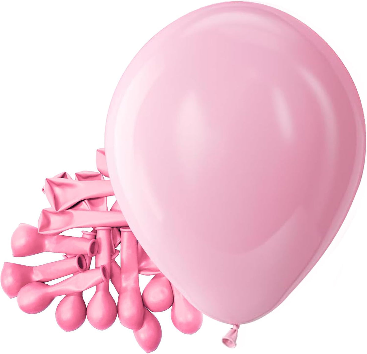 Bezente Pastel Pink Latex Party Balloons - 150 Pack 5 inch Round Helium Light Pink Small Bridal