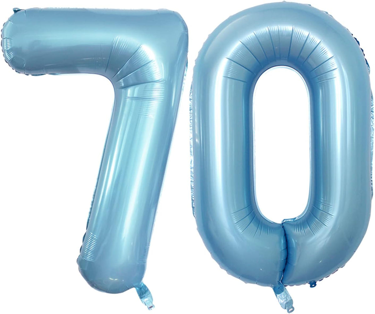 GOER Number 70 Balloons for 70th Birthday Party Decorations,42 Inch Jumbo Foil Helium Balloons for