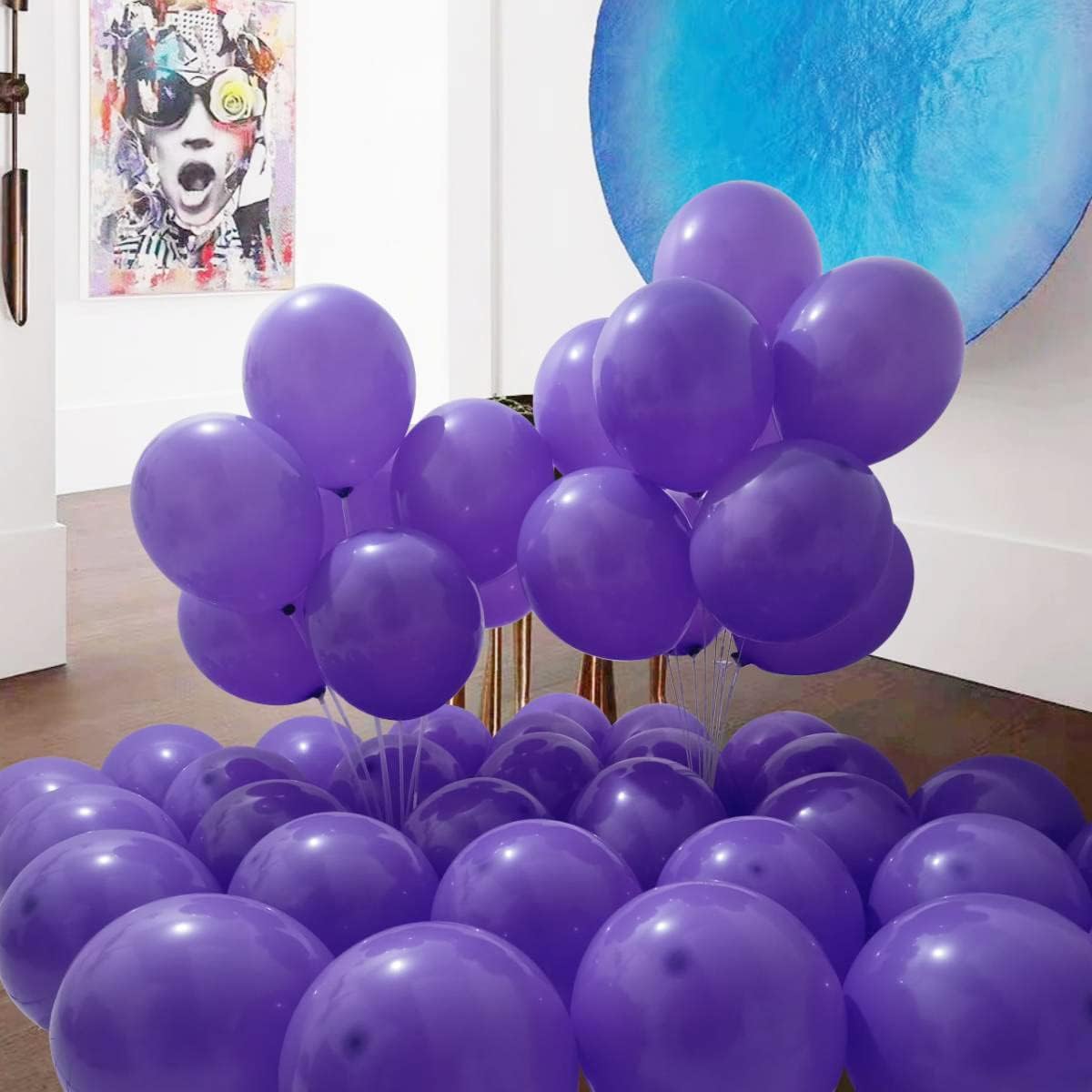 300 Pack Purple Balloons 12 inch Purple Latex Party Balloon Bulk for Various Party Events