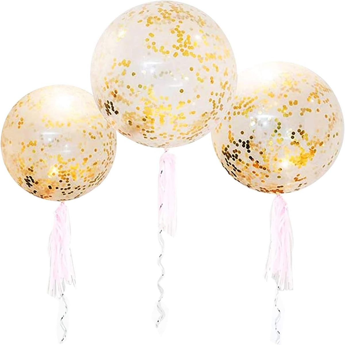 36 Inch Jumbo Confetti Balloons, Giant Latex Balloon with Gold Confetti (Premium Helium Quality)