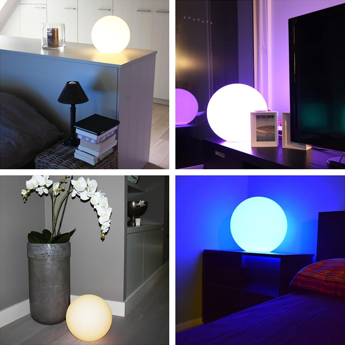 Mr.Go 10" Ultra-Fun Waterproof RGB Color-Changing LED Ball Light Orb Globe Lamp, Dimmable 16 Colors