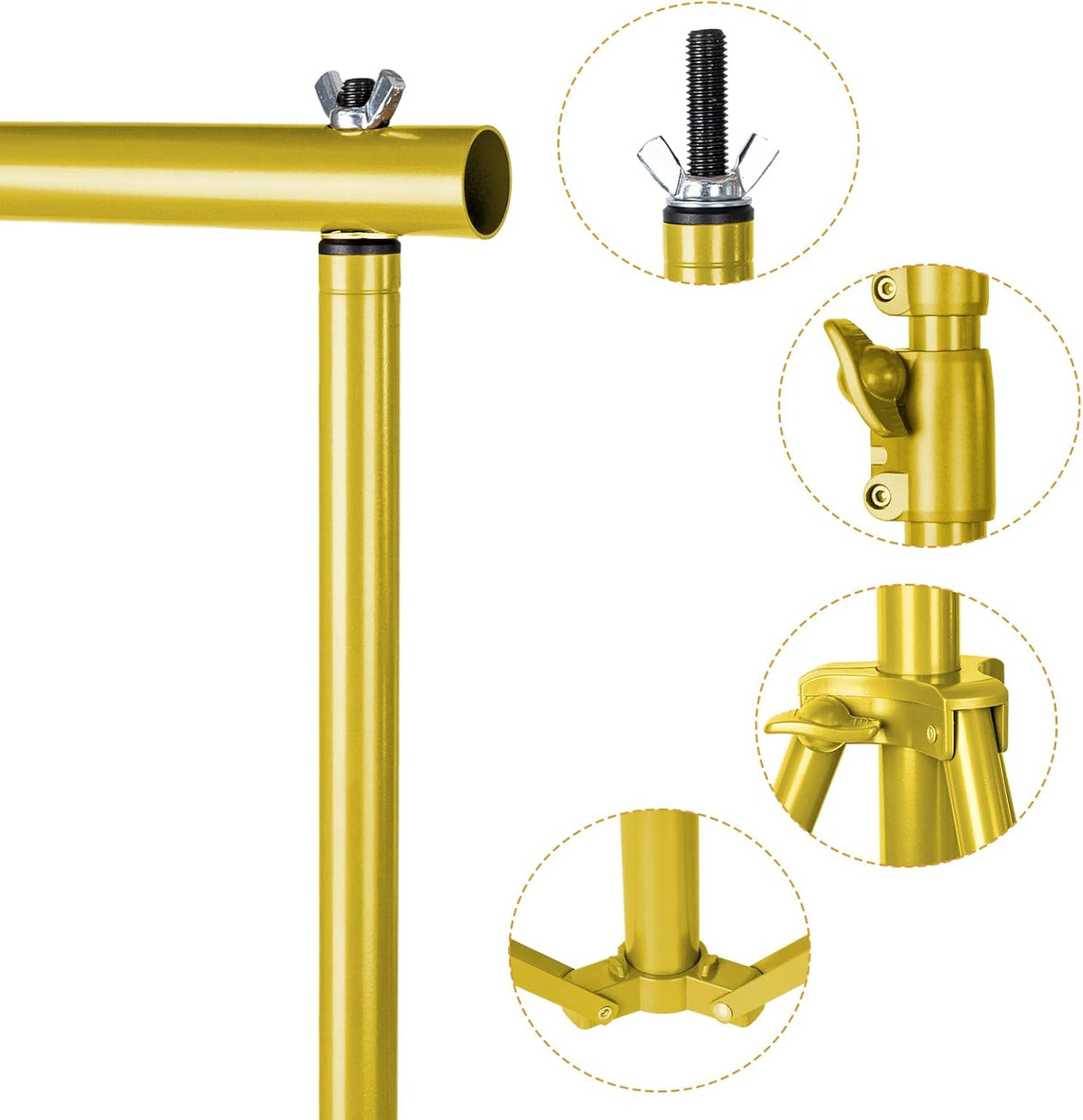 10x10Ft Photography Backdrop Stand - Titanium Gold, Adjustable Backdrop Stand for Parties, Photo
