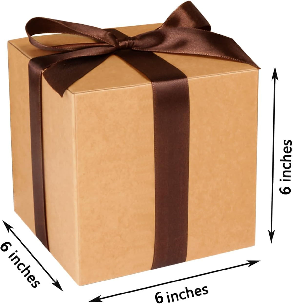 COTOPHER Small Gift Boxes 25 Pack 6x6x6 inches Brown Gift Boxes with Lids for Gifts, Crafting