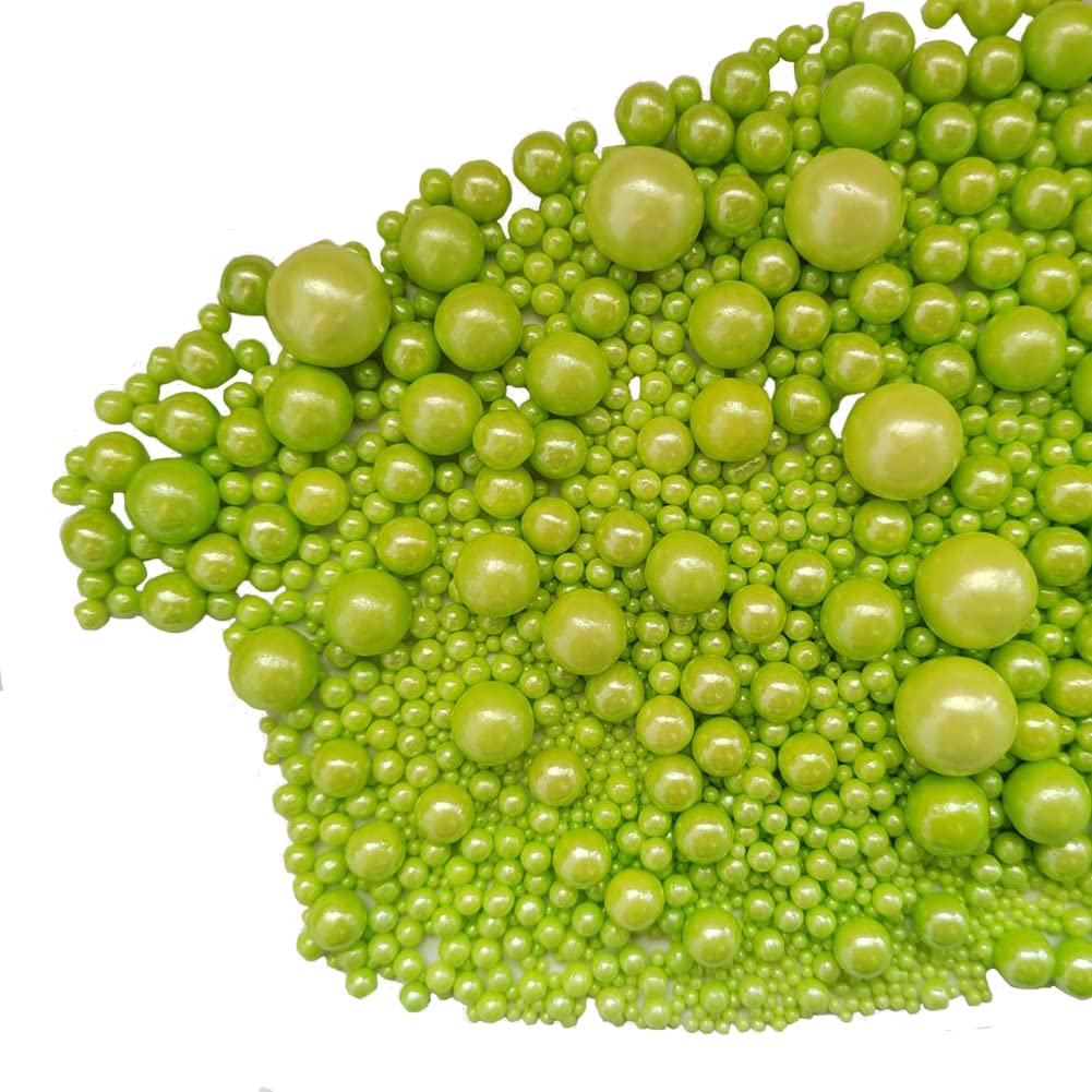 Edible Green Sugar Pearls Candy Sprinkles 120G/ 4.23Ounce Baking Cake Sprinkles Cupcake and Cake