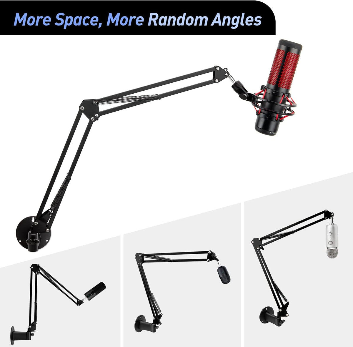 Microphone Wall Mount Boom Arm - Microphone Wall Mount for Mic holder，Horizontal Mounting