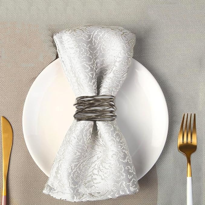 Black Napkin Rings - 6 PCS Metal Napkin Rings(Twisted Wire) Napkin Holders Buckles for Family