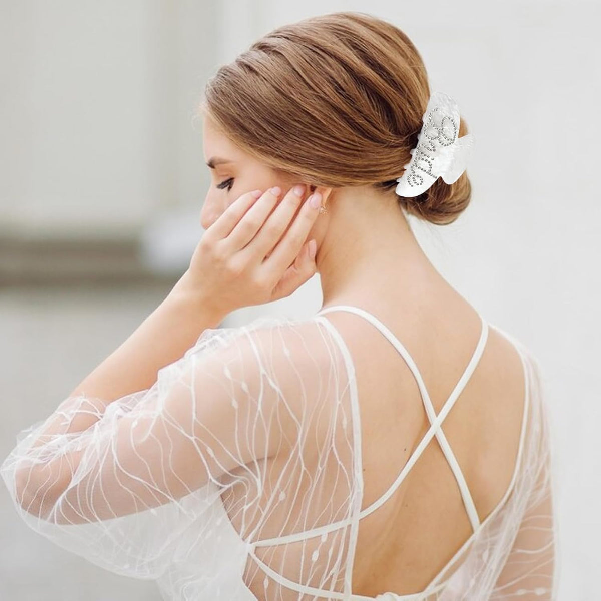 Lamyba Bride Gifts,Bachelorette Gifts for Bride,Pearl Bride Fanny Pack,Hair Claw Clip and
