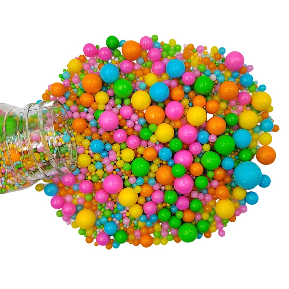 Edible Pearl Sugar Sprinkles Rainbow Candy Mixing Size Baking Edible Cake Decorations Cupcake