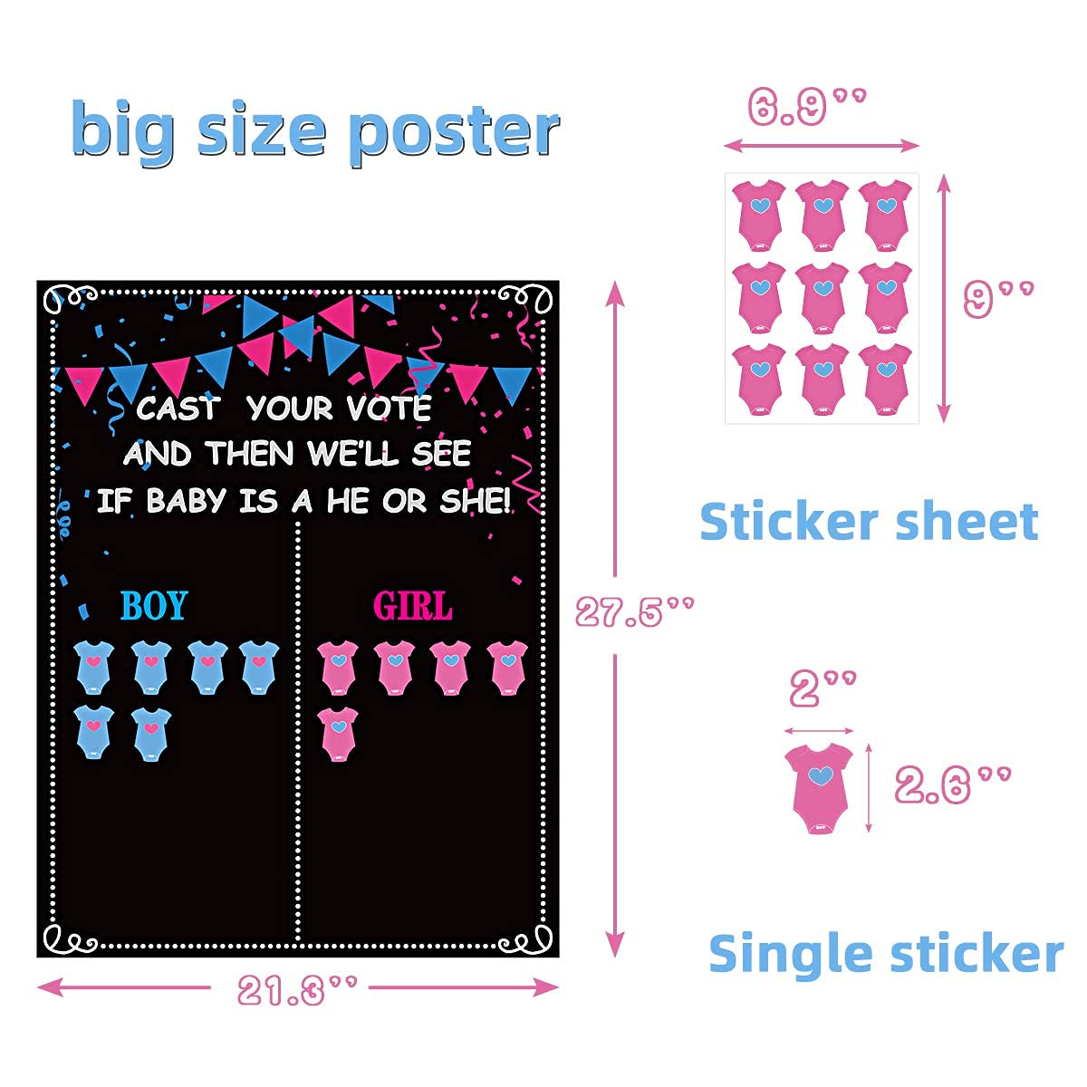 MISS FANTASY Gender Reveal Decorations 54 Voting Gender Reveal Games Ideas