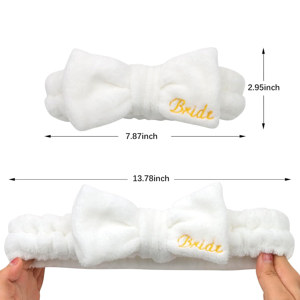 Semato Hairband, 8 Pcs Bachelorette Party Favors Set - 1 Pack Bride White Bow Headband and 7 Pcs