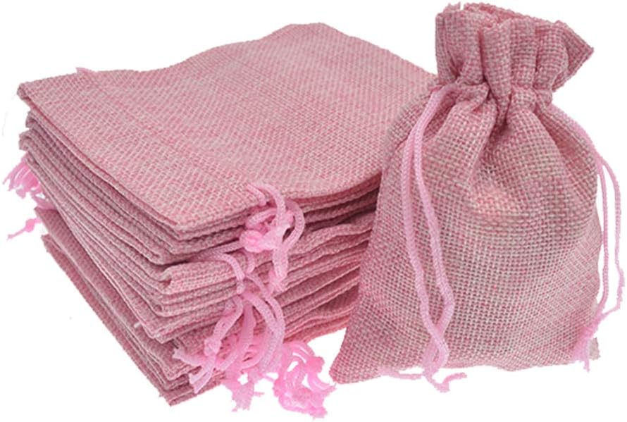 20Pcs Burlap Bags with Drawstring, Burlap Gift Bag Linen Jewelry Pouches for Christmas Wedding