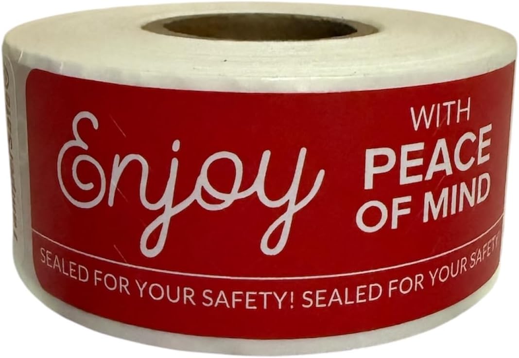 Angel's Peel Lounge Tamper Proof Stickers Roll — Tamper Evident Stickers for Takeout Containers