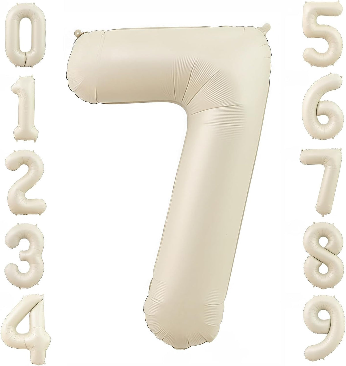 Cream 7 Balloon Number 40 Inch Cream White Number 7 Balloon Helium Mylar 7 Balloon for Birthday