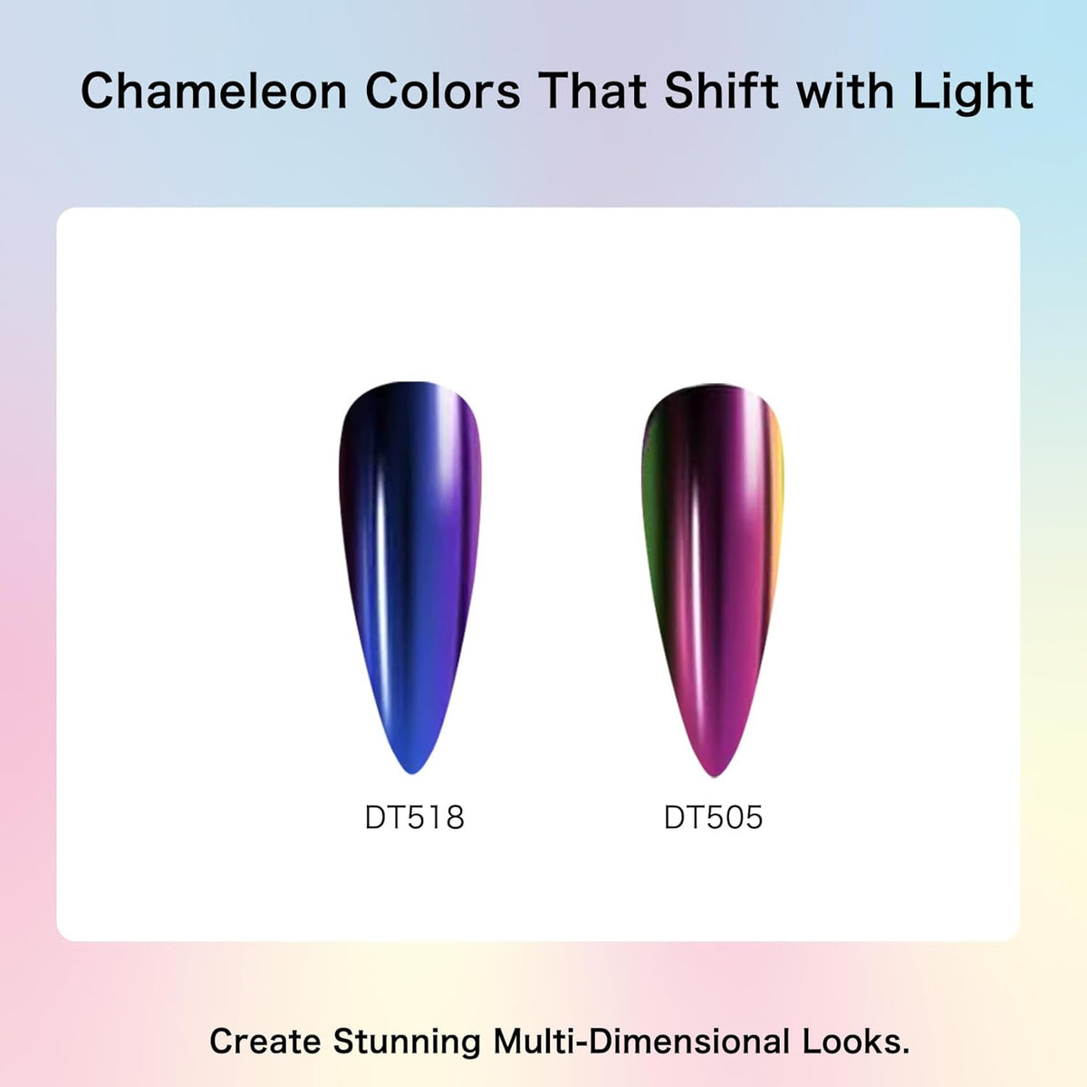 Chrome Nail Powder Kit: 10 Jars 8 Colors Metallic Mirror Effect 2 Colors Holographic Aurora