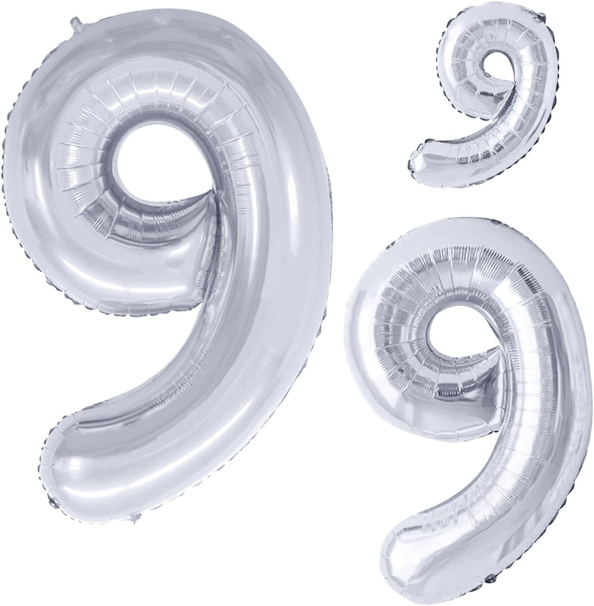 GOER Silver Foil Balloons Number 9,Huge Number Balloons for 9th Birthday Party Supplies Anniversary