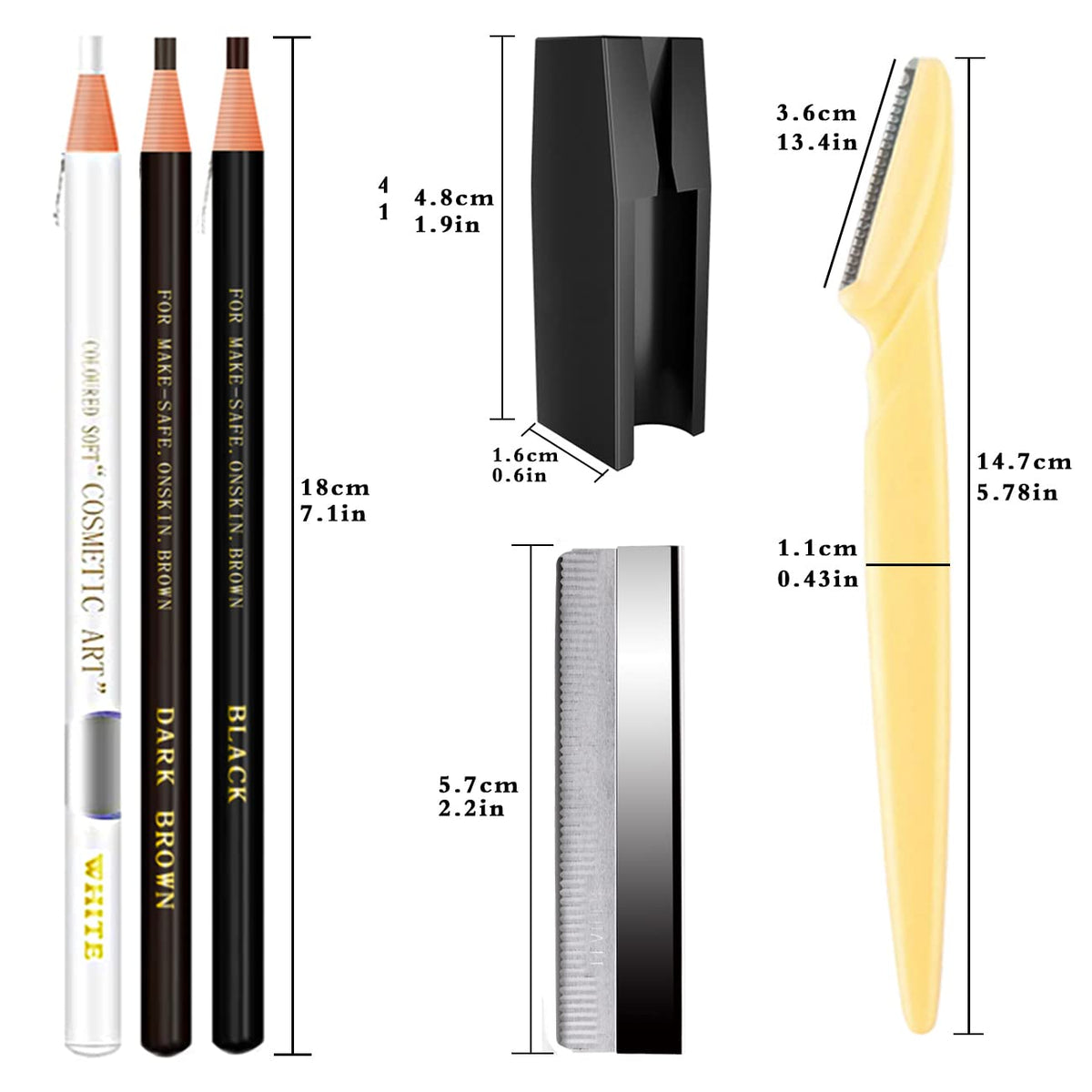 Waterproof Eyebrows Pencil Tattoo Makeup And Microblading Supplies Kit-Eye Brow Liners In 8 Eyebrow