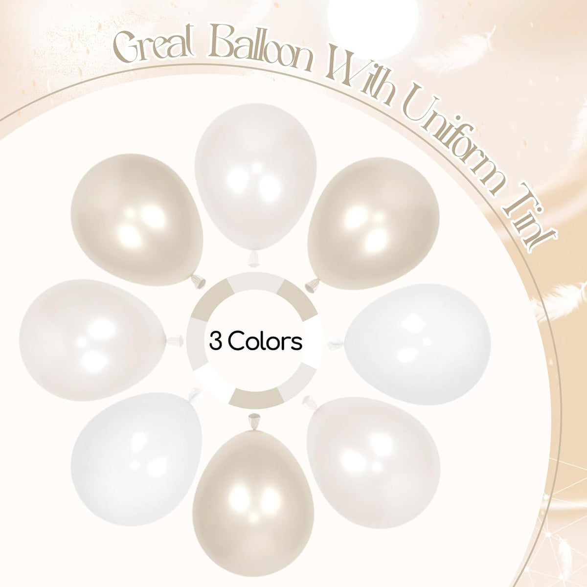 60pcs Double Stuffed Pearl Balloons 12inch, Pearl White Balloons, White Latex Balloon for Wedding