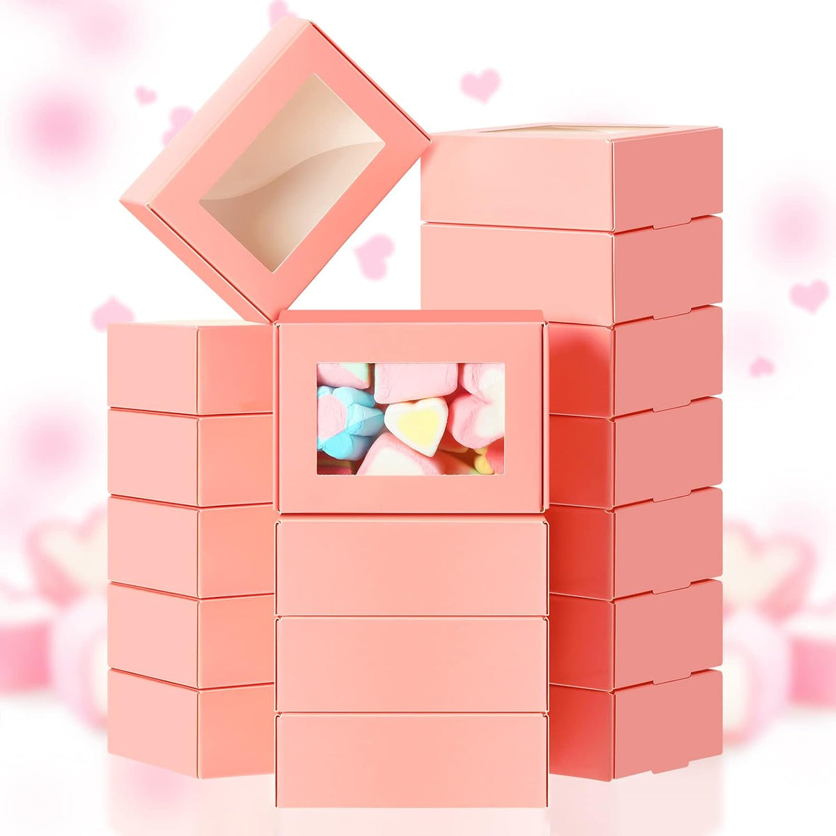 Zonon 30 Pcs Soap Boxes for Homemade Packaging, Mini Kraft Treat Boxes with Window for Bakery Candy