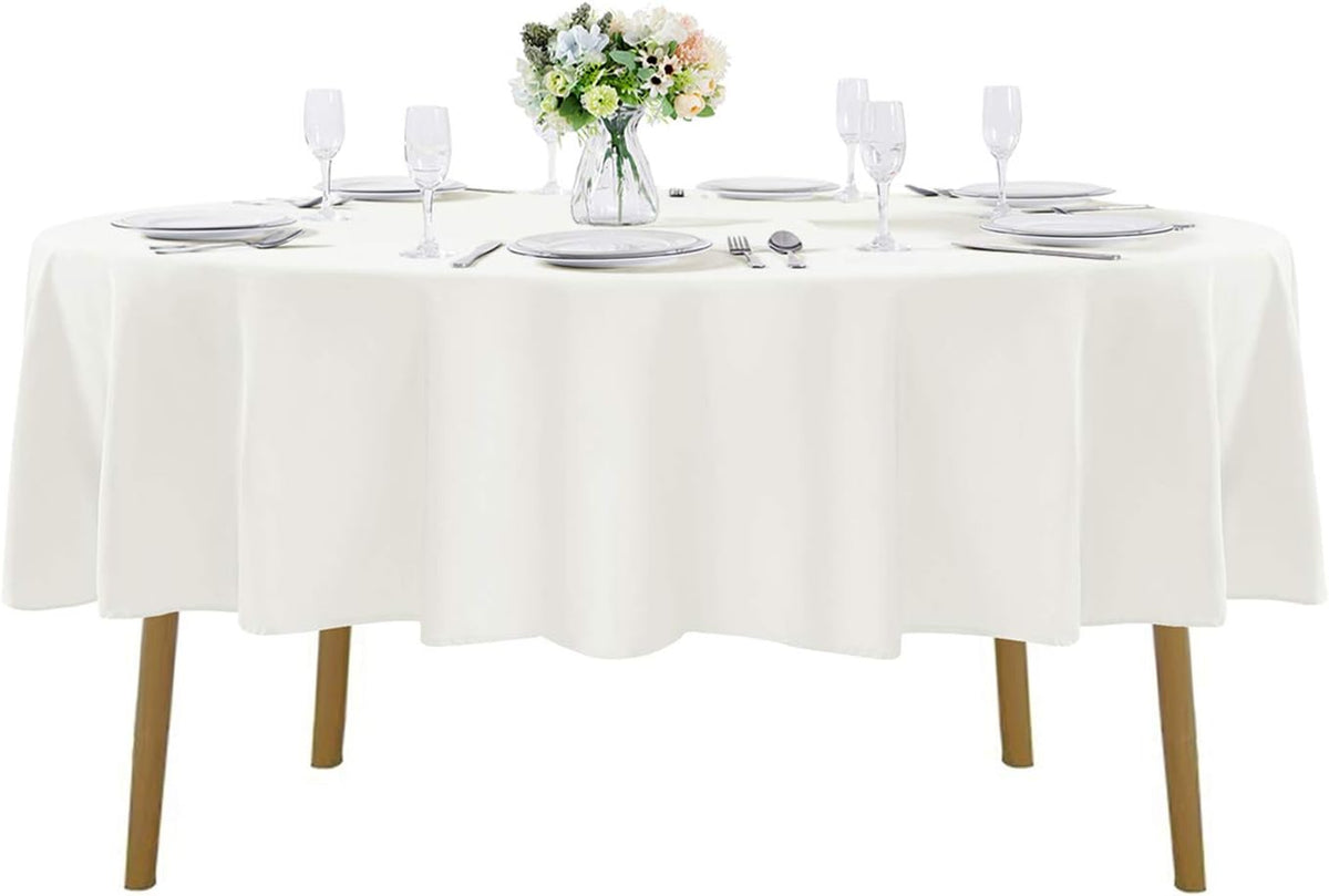 60 inch Round Tablecloth Washable Polyester Table Cloth Decorative Table Cover for Wedding Party