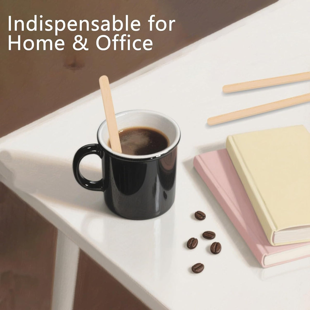 1000 Pack Birch Wood Coffee Stirrers, 7.5 Inch Sturdy Coffee Stir Sticks, Smooth Round Ends