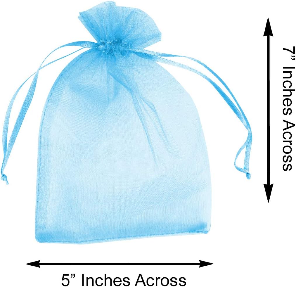 Super Z Outlet 100 Pack 5x7 Inch Mini Sheer Drawstring Organza Transparent Bags Jewelry Sack