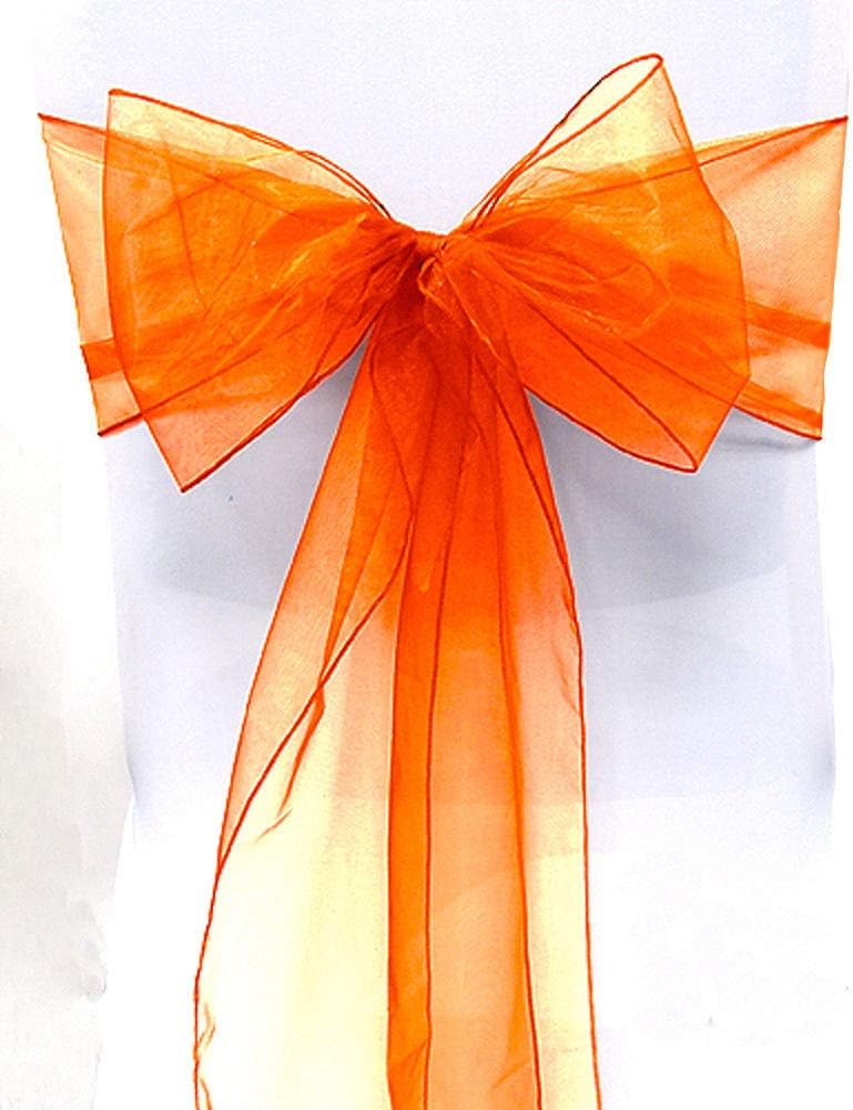 Organza Chair Bow Sash Décor Bows Sashes for Wedding Reception Events Banquets Decoration - (Pack
