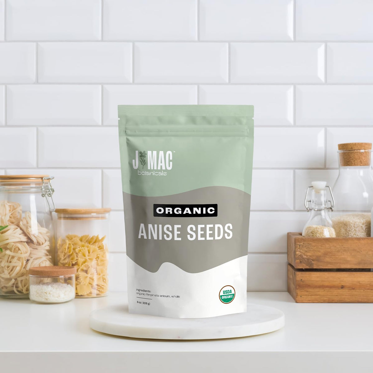 J Mac Botanicals Organic Anise Seeds (32 oz) Certified USDA Organic. Whole aniseed for cookies