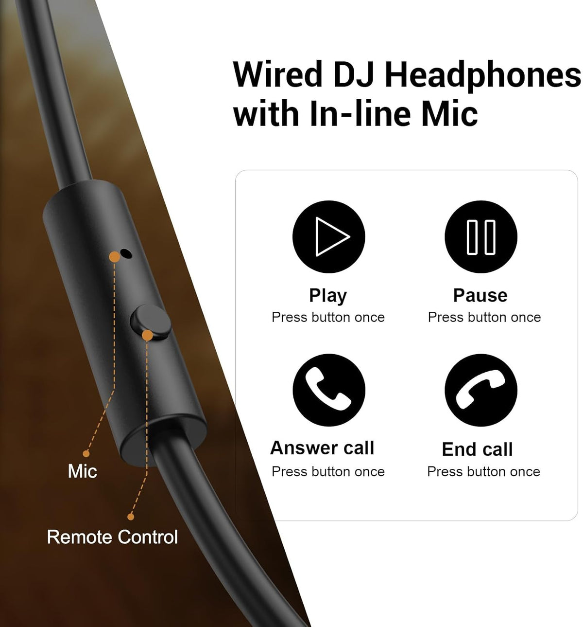 OneOdio Wired Over Ear Headphones Studio Monitor & Mixing DJ Stereo Headsets with 50mm Neodymium