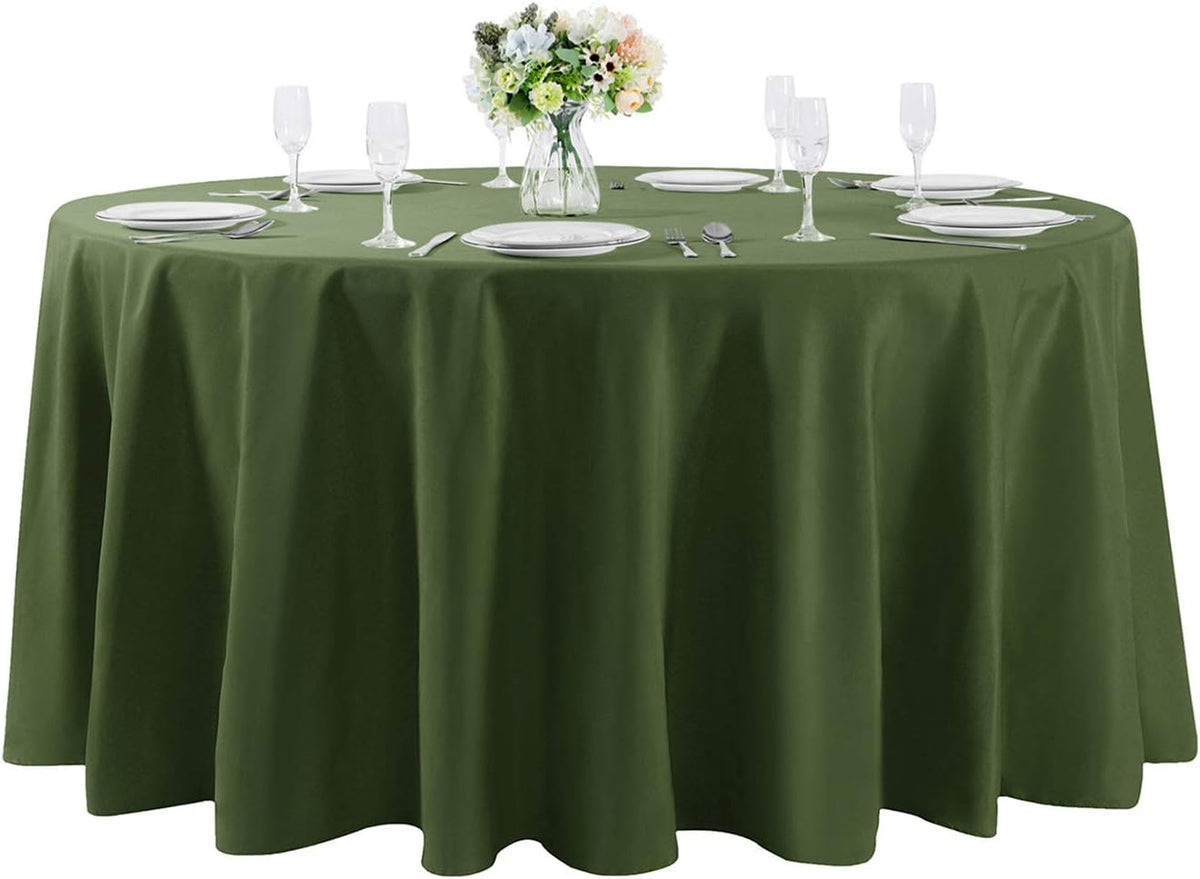 120 inch Round Tablecloth Washable Polyester Table Cloth Decorative Table Cover for Wedding Party