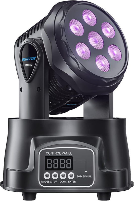 BETOPPER DJ Lights Moving Head,RGBW Mini Stage Lights Moving Head, DMX DJ Disco Lights Sound