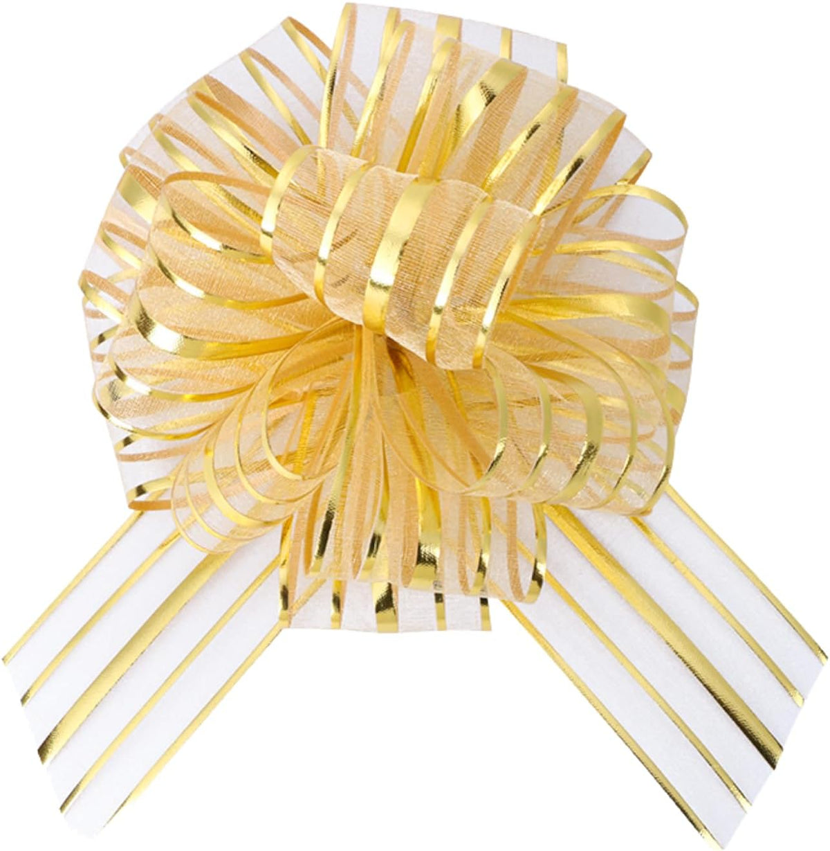 6 Pcs 6 Inch Large Organza Pull Bow Ribbon – Elegant Gift Bows for Wedding Decorations, Christmas