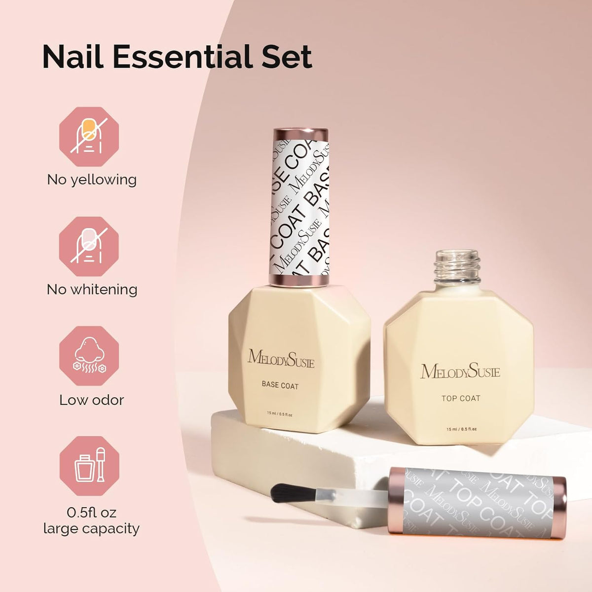 MelodySusie Base Coat Long Lasting Soak Off UV LED Nail Lamp Nail Polish Art Design Manicure Kit