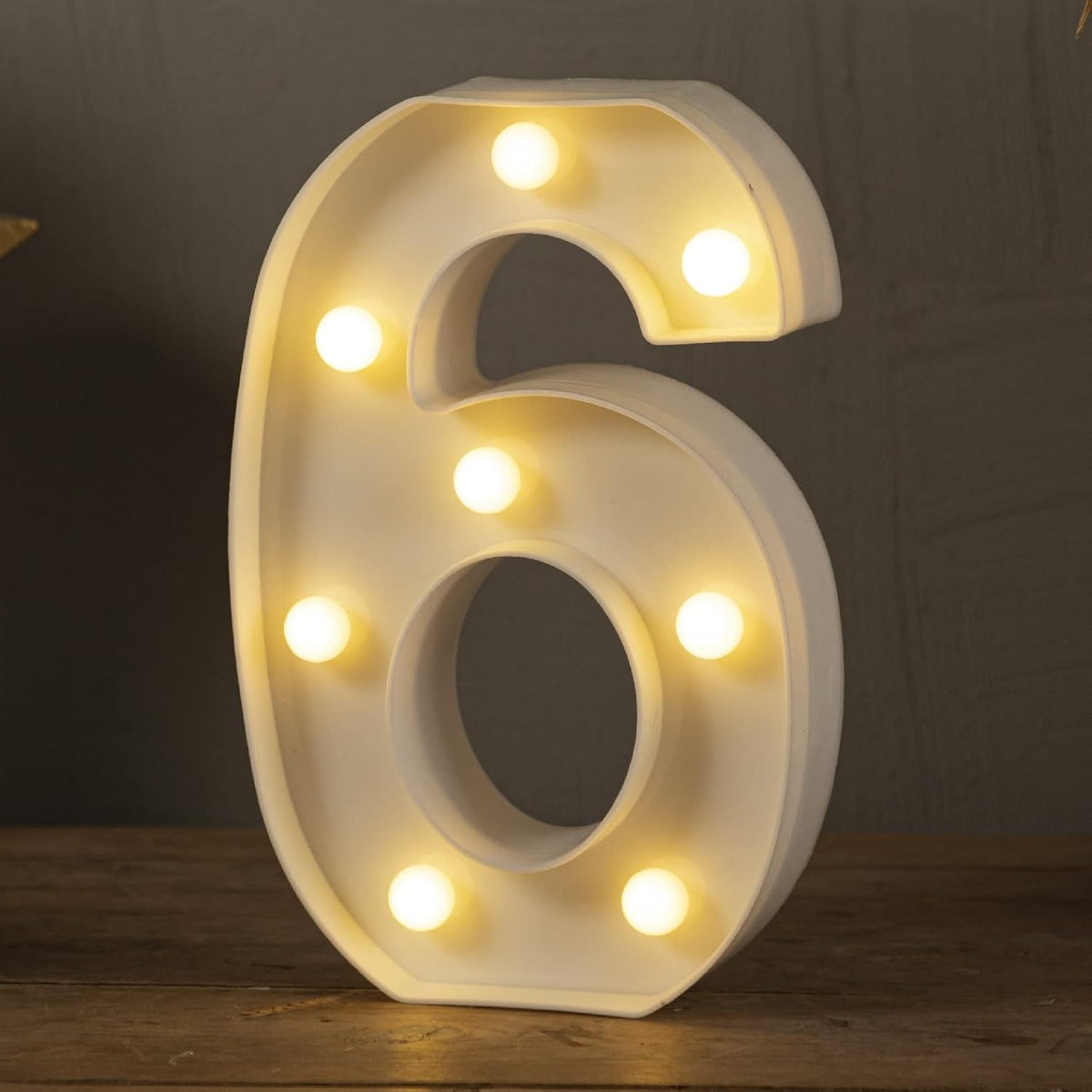 HXWEIYE Light Up Numbers-6, LED Marquee Number Lights Sign 26 Alphabet and 10 Number for Party Bar