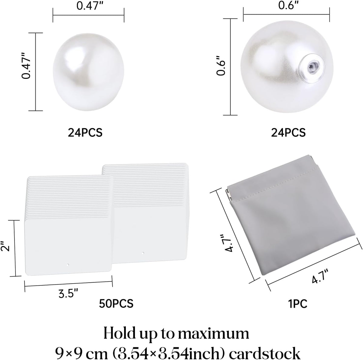 UNIQOOO 24Pcs Decorative Pearl Place Card Holders Bulk, Elegant Ivory Name Card Stands Set, for