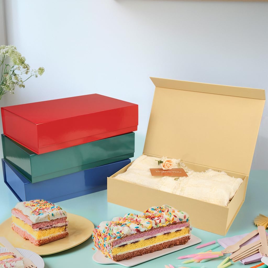 PACKHOME Extra Large Gift Box 17.5x11.3x4.3 Inches, Sturdy Shirt Box with Magnetic Lid for Clothes