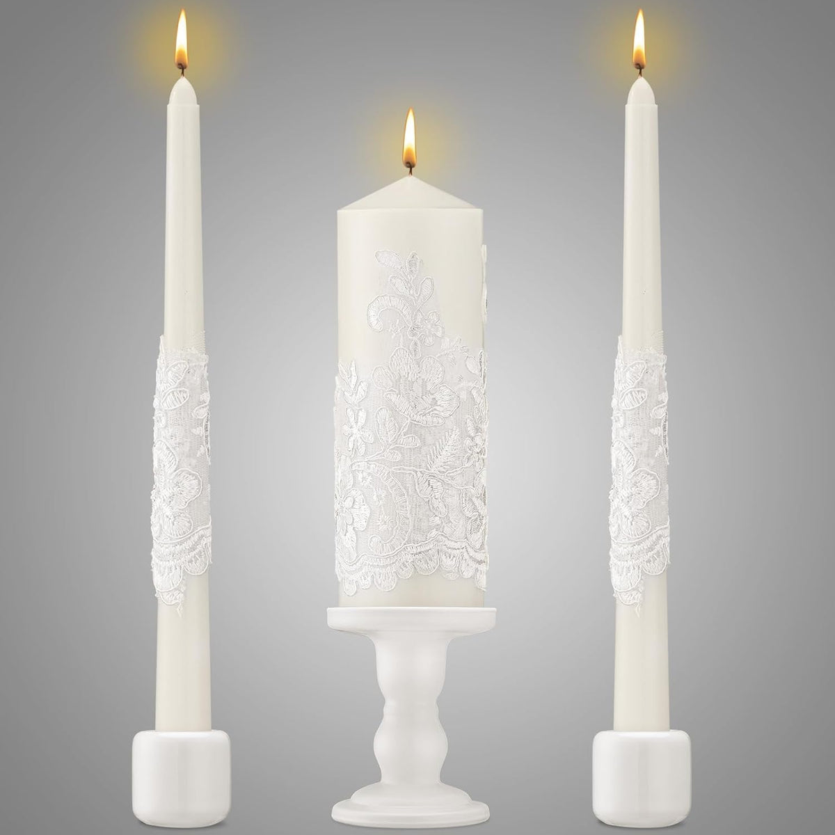 Irenare Unity Candles with Holder for Wedding Ceremony Wedding Decortions Accessories Glass Candle