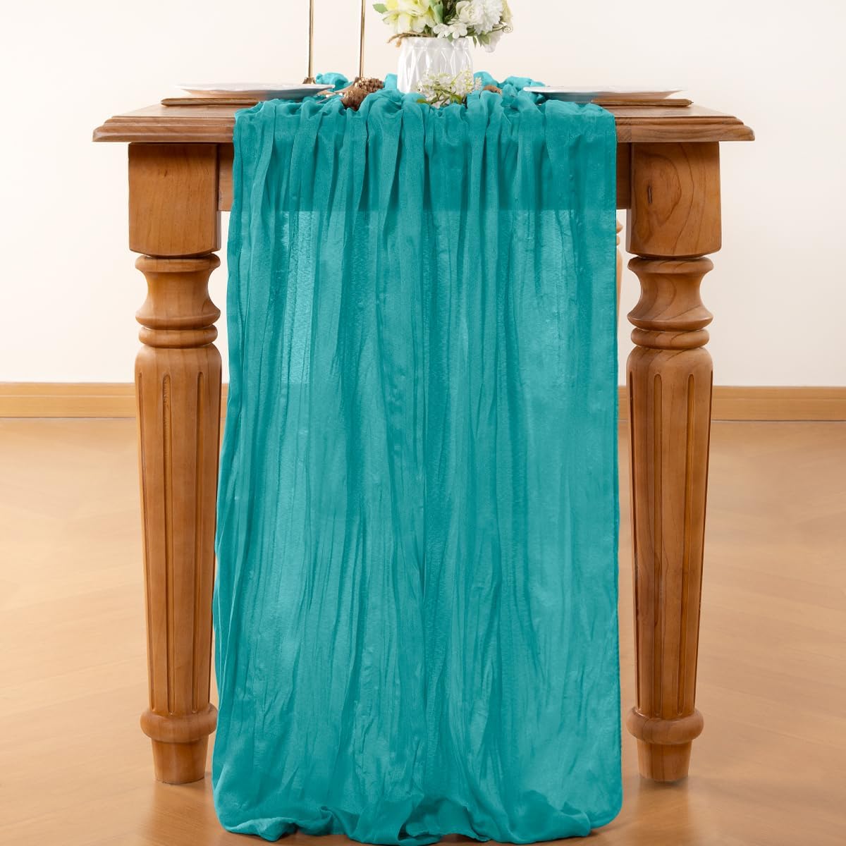 Teal Table Runner Cheesecloth Table Runners 10FT Farmhouse Table Runners 120 Inches Fall Table